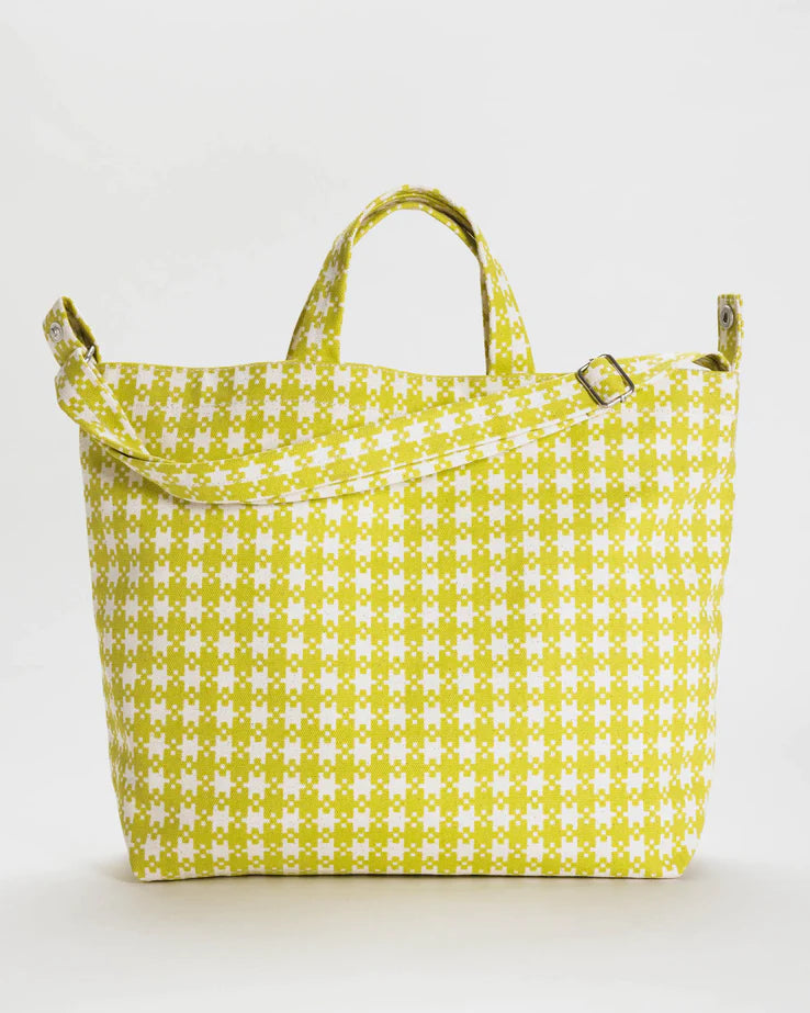 Horizontal Zip Duck Bag- Chartreuse Pixel Gingham