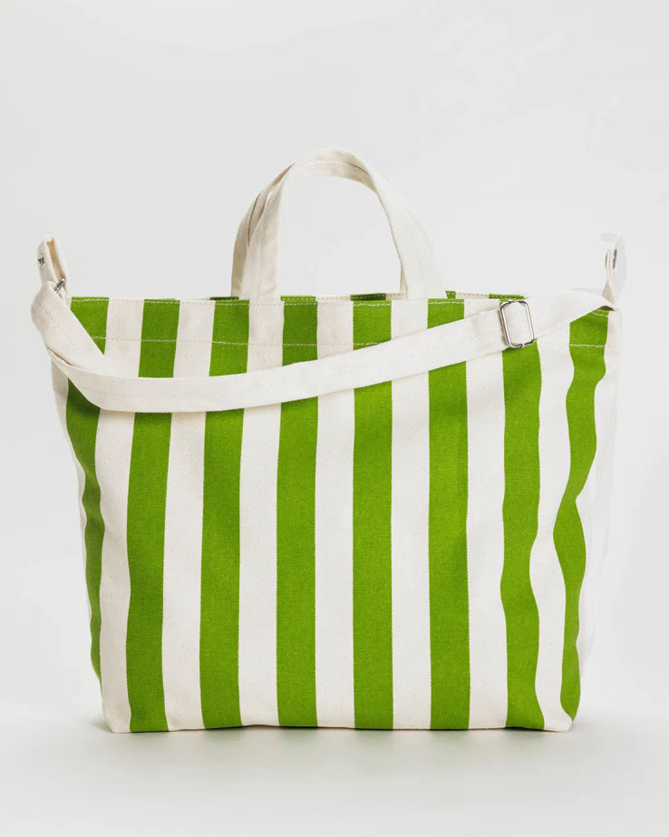 Horizontal Zip Duck Bag - Green Awning Stripe