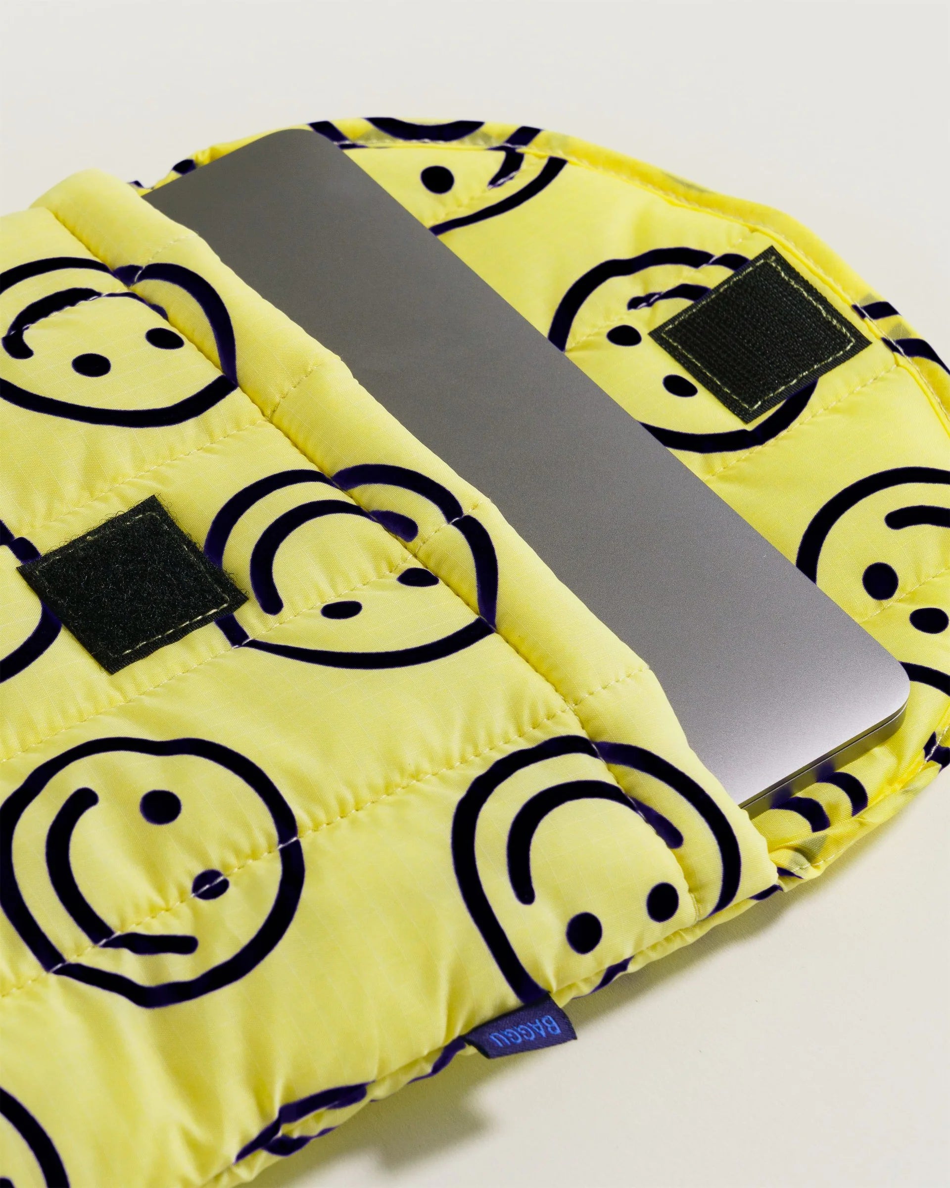 Puffy Laptop Sleeve 13"/14"- Yellow Happy